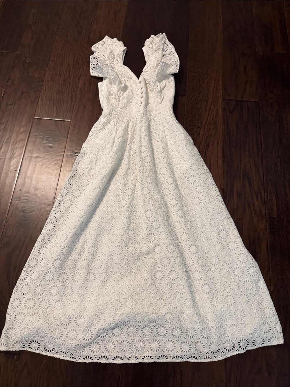 J. Crew Women's White Eyelet Ruffle Maxi Dress
